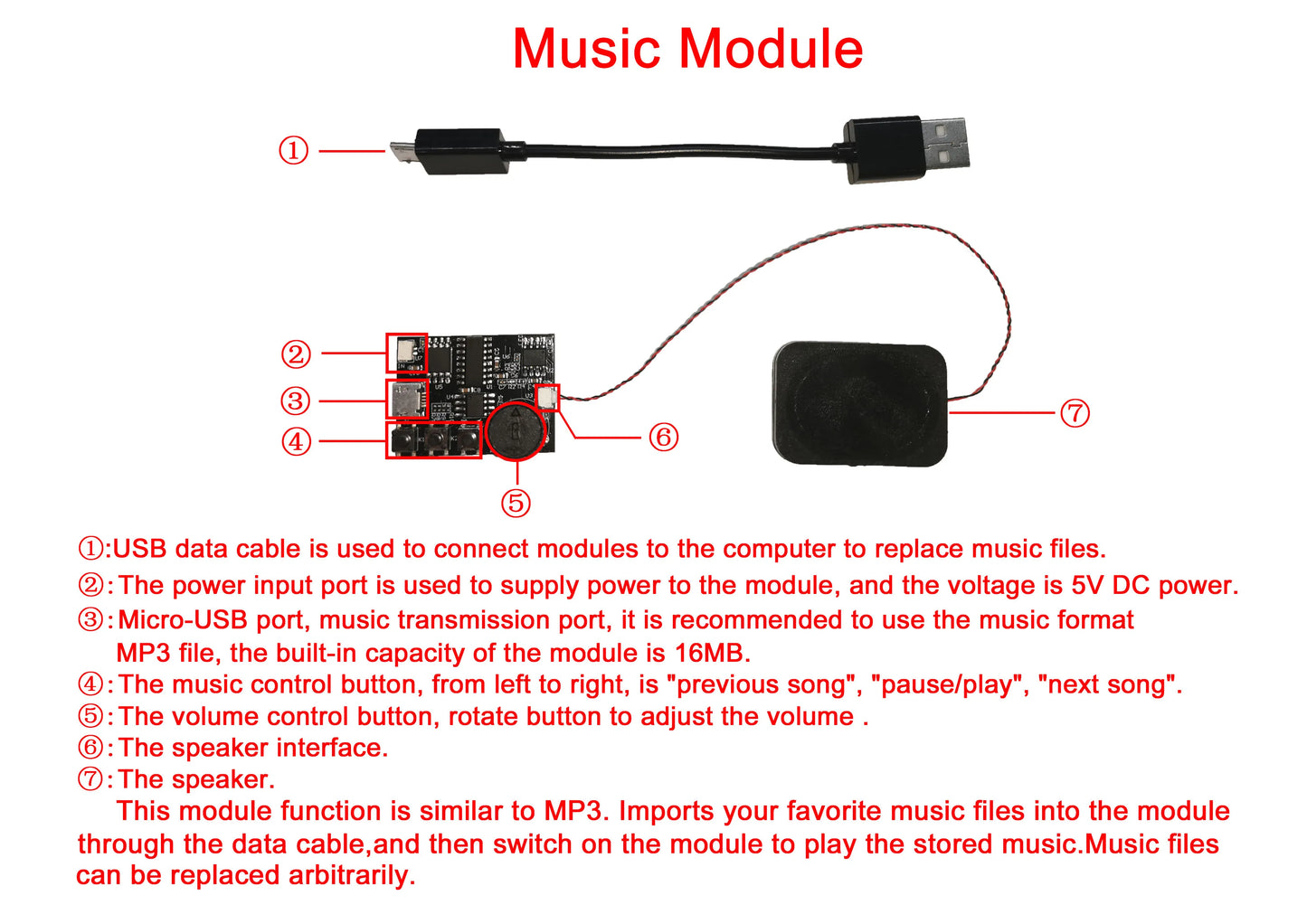 LED accessories music module, voice control module, light control module compatible with LEGO